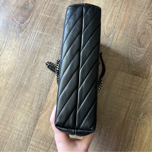 Tory Burch Black Kira Chevron Convertible Shoulder Bag - Picture 6 of 9